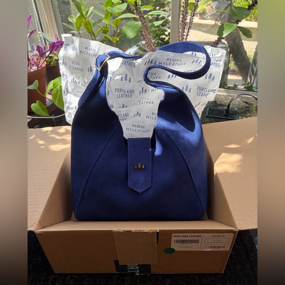 Portland Leather Handbags - Portland Leather Joni Blue Flora Shoulder Bag - Retired